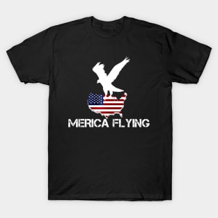 Merica Flying 4th of july american party Gift Edit T-Shirt